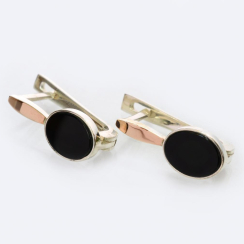 Серебряные серьги с золотыми пластинами