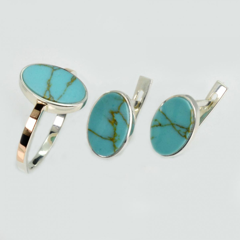 Серебряный набор с бирюзой