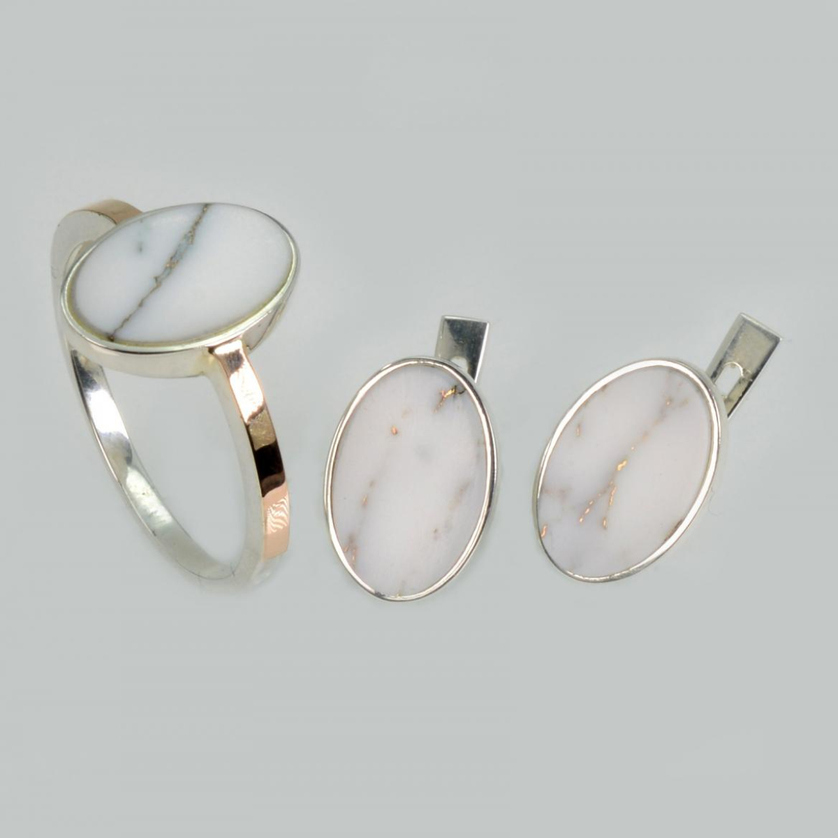 Серебряный набор с агатом (262-2)