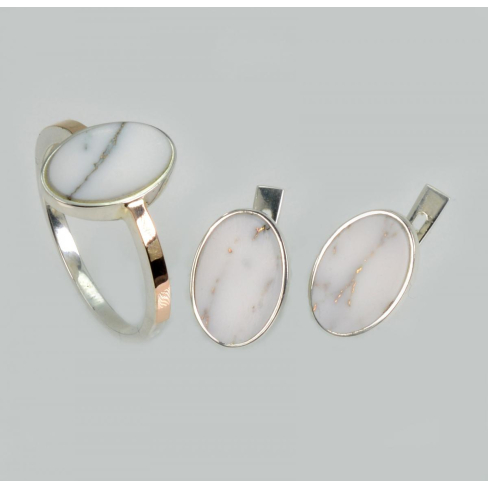 Срібний набір з агатом