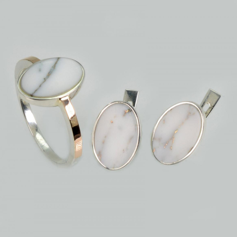 Серебряный набор с агатом