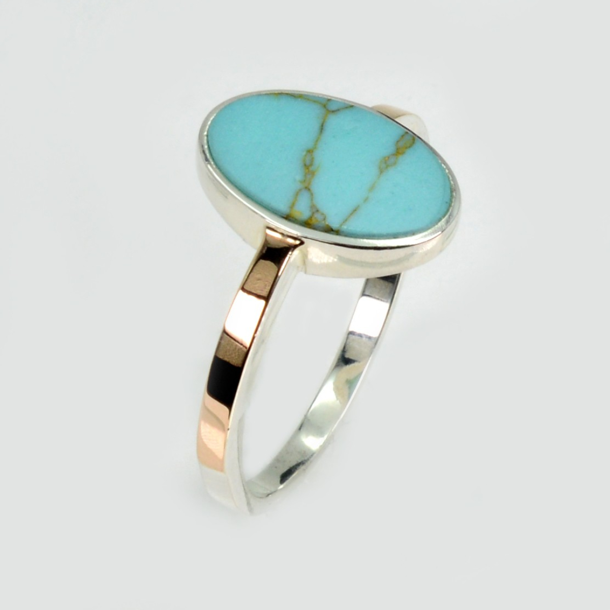 Серебряное кольцо с бирюзой (262к-1)