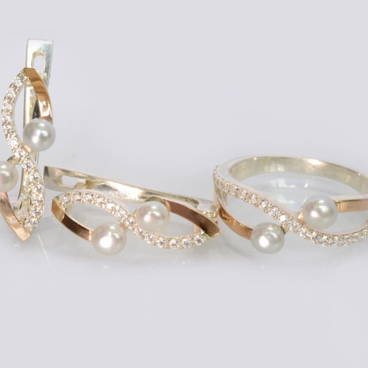 Серебряный набор с жемчугом (263)