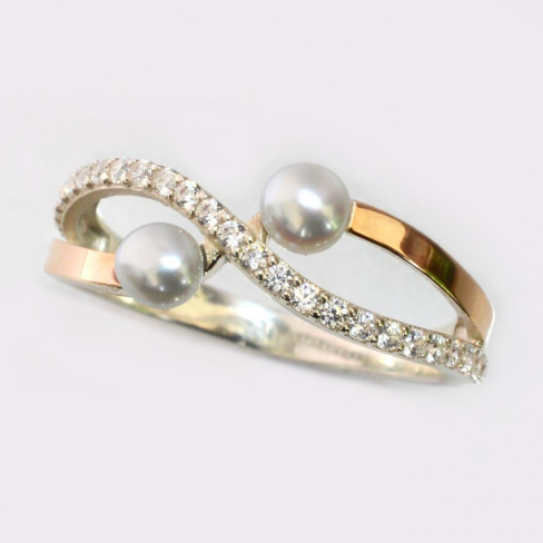 Серебряное кольцо с жемчкугом