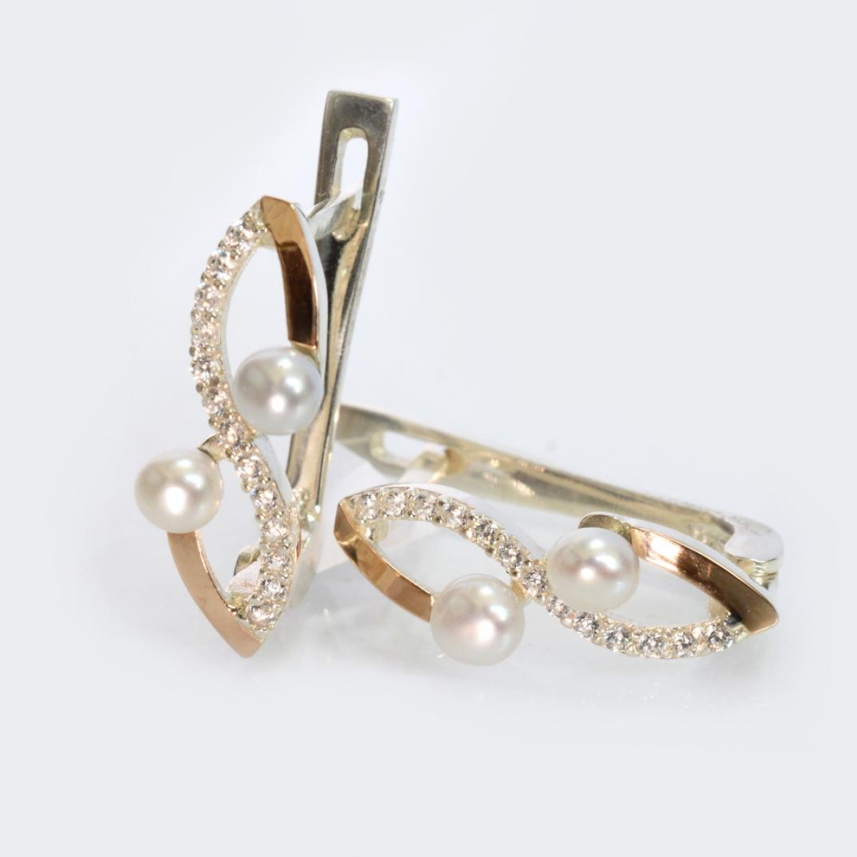 Серебряные серьги с жемчугом (263с)