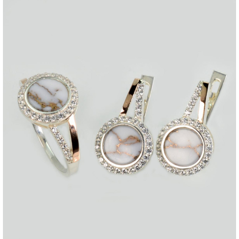 Срібний набір з агатом