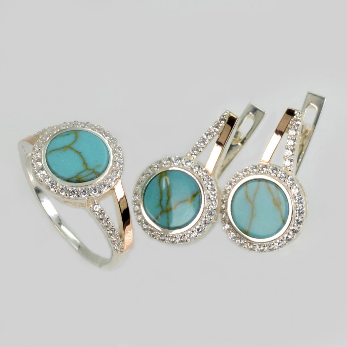 Серебряный набор с бирюзой (267-2)