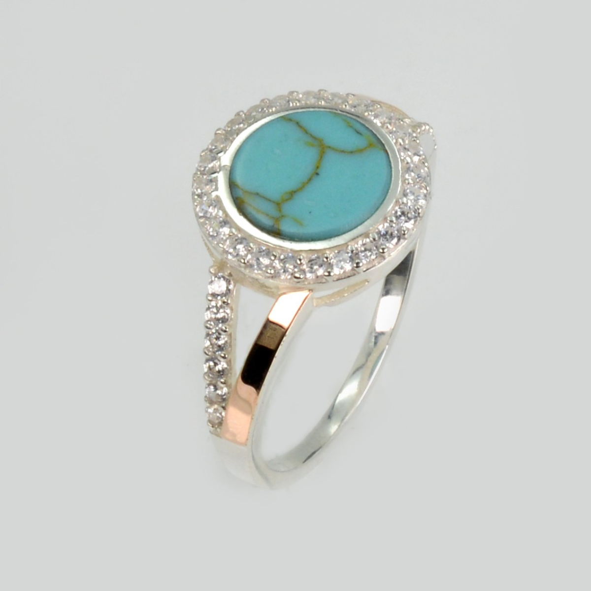Серебряное кольцо с бирюзой (267к-2)