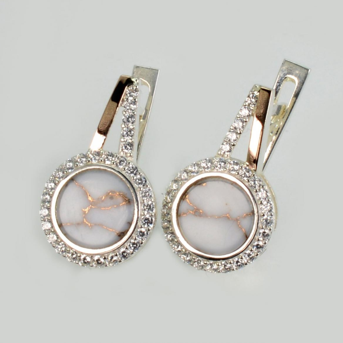 Серебряные серьги с агатом (267с-1)