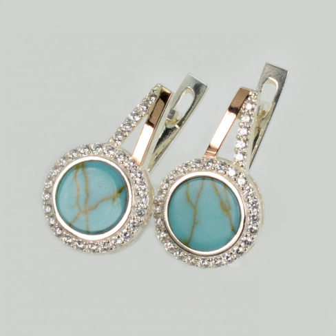 Серебряные серьги с бирюзой