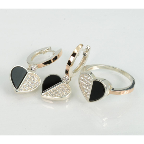 Срібний набір з золотом