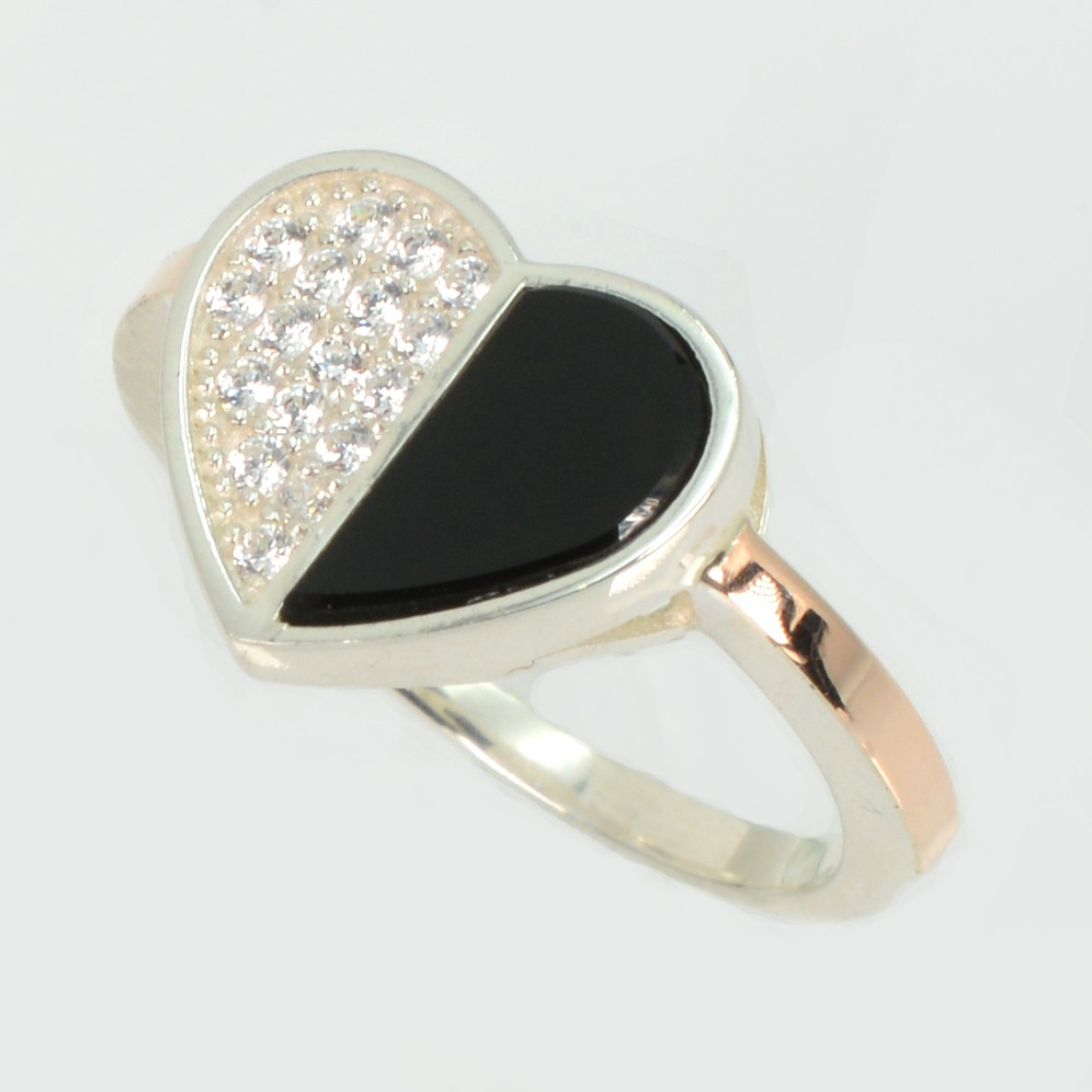 Серебряное кольцо с золотыми вставками (268к)