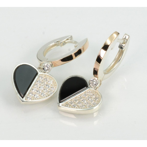 Серебряные серьги с золотыми пластинами