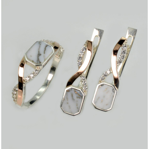 Серебряный набор с агатом