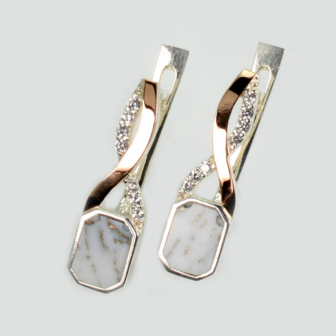 Серебряные серьги с агатом