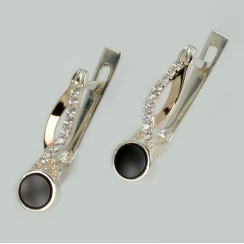 Серебряные серьги с золотыми пластинами