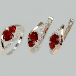 Серебряный набор с пластинами золота