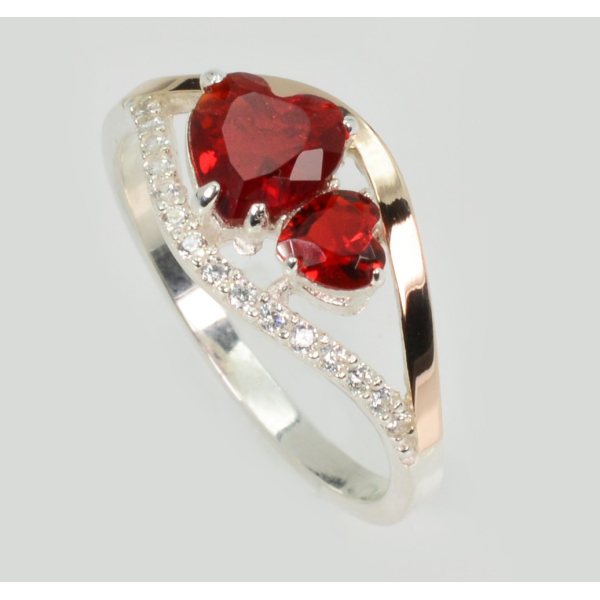 Серебряное кольцо с золотыми вставками (273к)