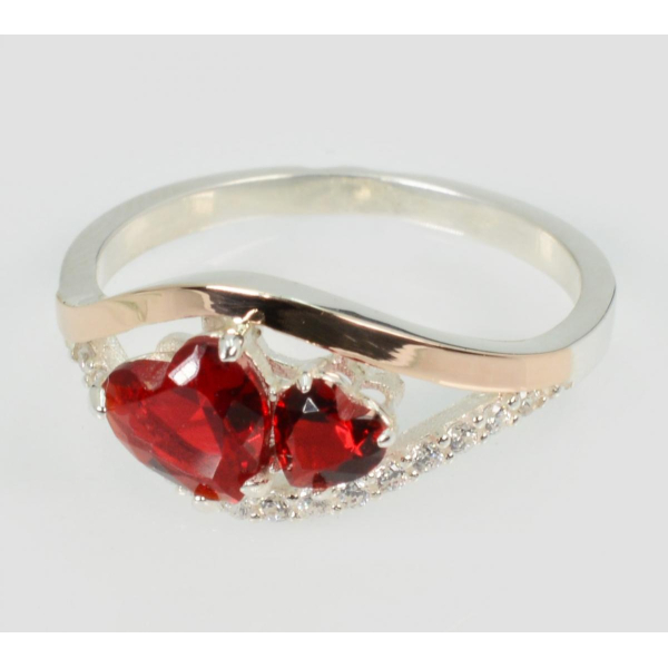 Серебряное кольцо с золотыми вставками (273к)