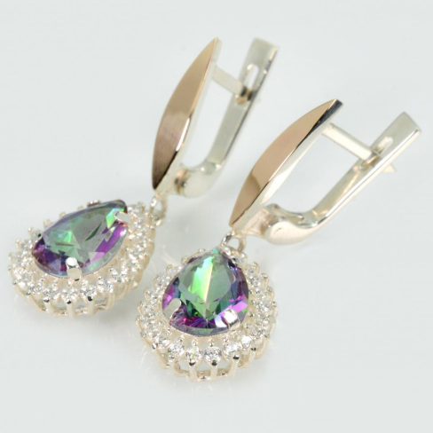 Серебряные серьги с золотыми пластинами