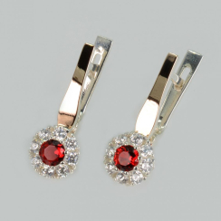 Серебряные серьги с золотыми пластинами