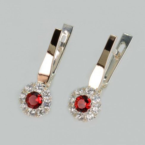 Серебряные серьги с золотыми пластинами