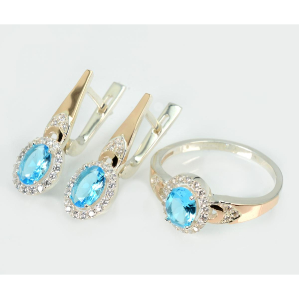 Серебряный набор с золотими пластинами (280)