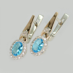 Серебряные серьги с золотыми пластинами