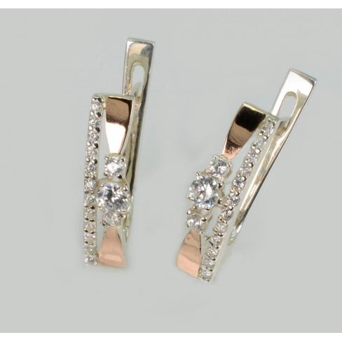 Серебряные серьги с золотыми пластинами