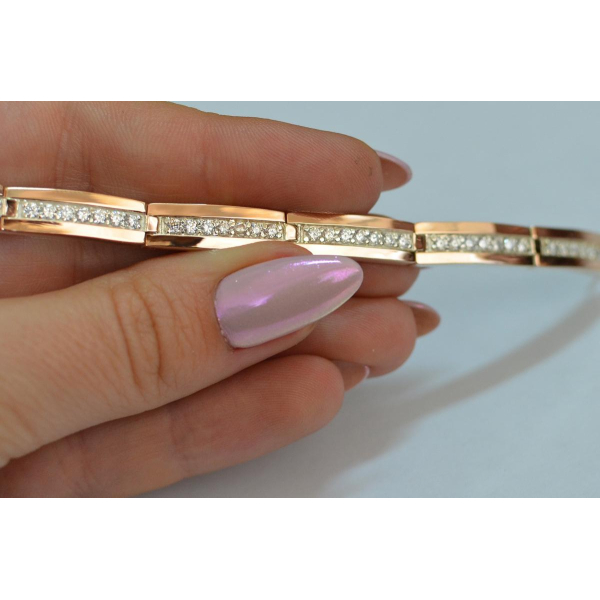 Серебряный браслет с золотыми напайками (Бр1)