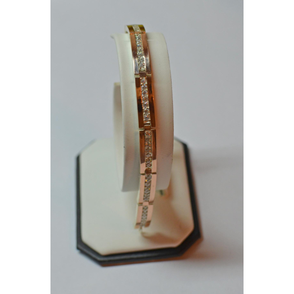 Серебряный браслет с золотыми напайками (Бр1)