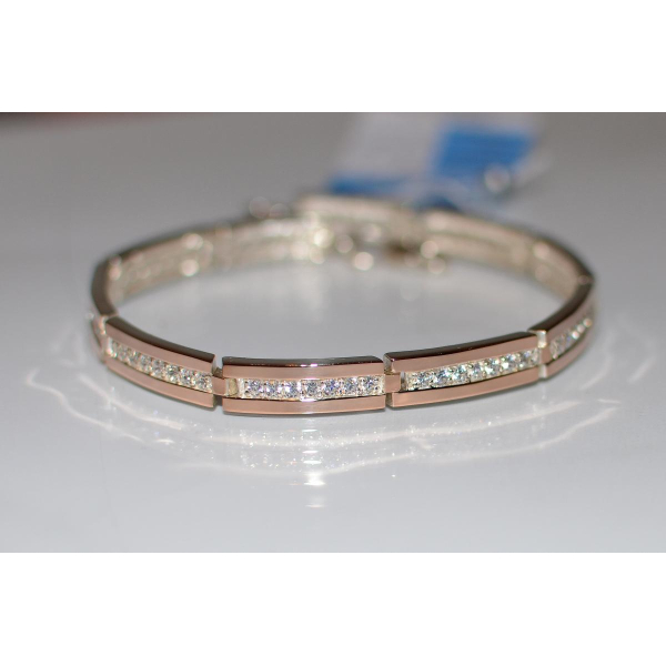 Серебряный браслет с золотыми напайками (Бр1)