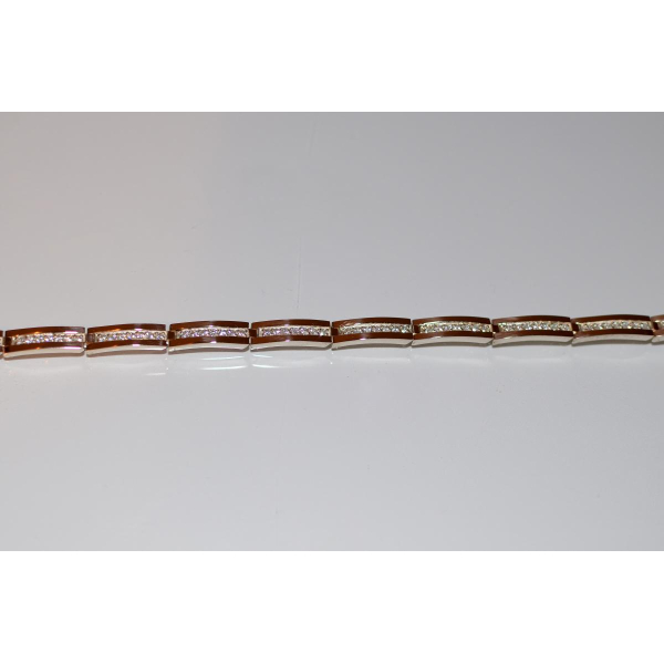 Серебряный браслет с золотыми напайками (Бр1)