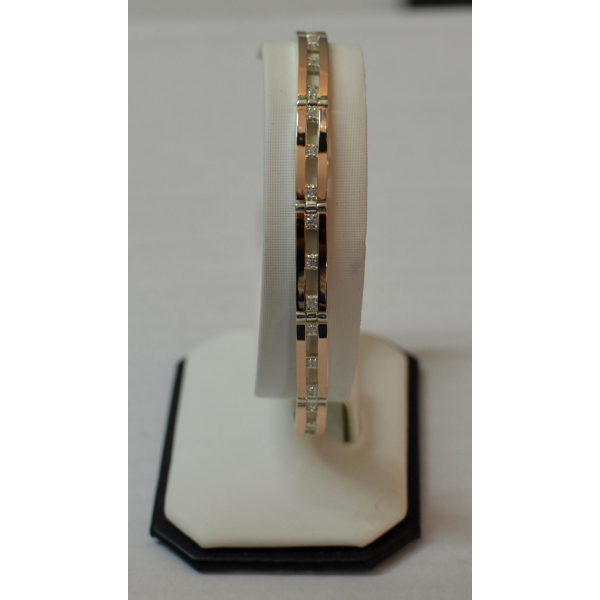 Серебряный браслет с золотыми вставками (Бр10)