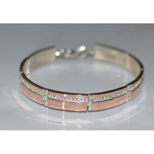 Серебряный браслет с золотыми вставками (Бр11)