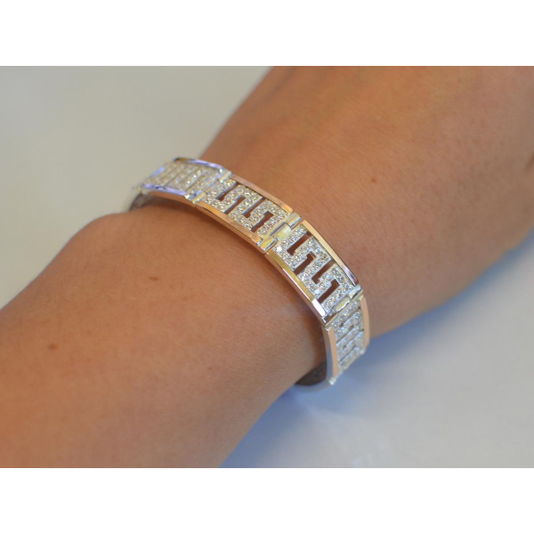 Серебряный браслет с золотыми пластинами (Бр12)