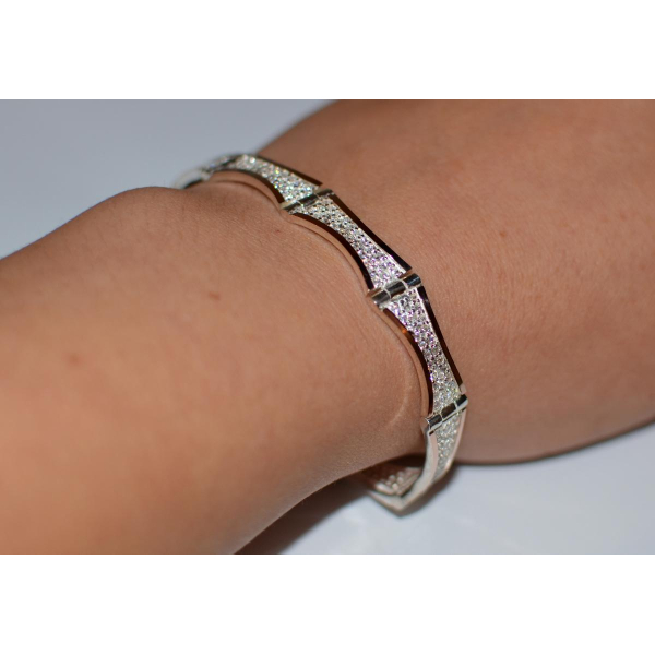 Серебряный браслет с золотыми напайками (Бр13)