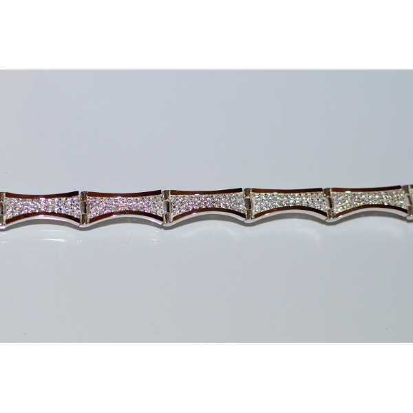 Серебряный браслет с золотыми напайками (Бр13)