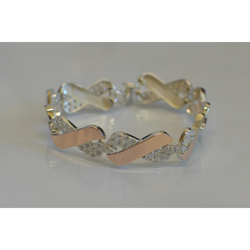 Серебряный браслет с накладками из золота