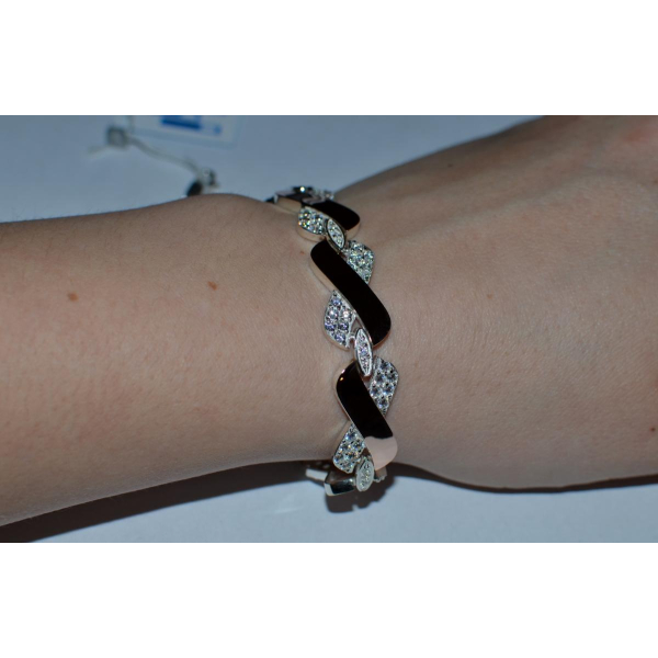 Серебряный браслет с накладками из золота (Бр14)