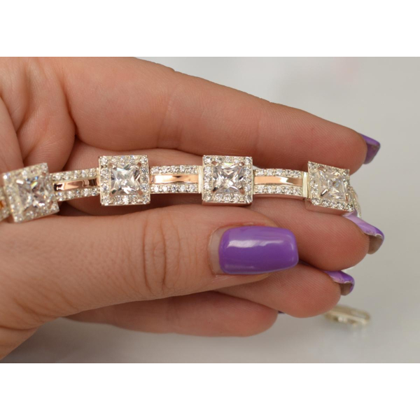 Браслет срібло з золотом (Бр17)