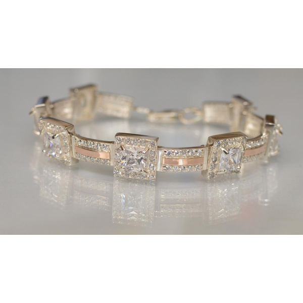 Браслет срібло з золотом (Бр17)