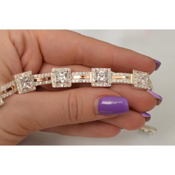 Браслет срібло з золотом (Бр17)