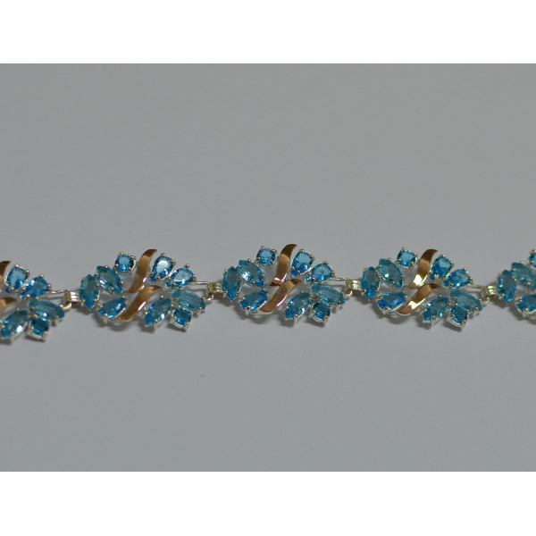 Серебряный браслет с золотыми вставками (Бр18)