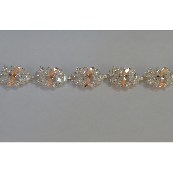 Серебряный браслет с золотыми вставками (Бр18)