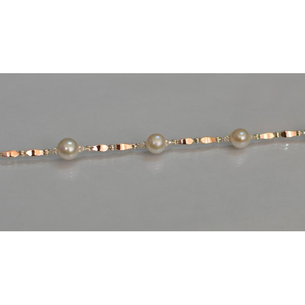 Серебряный браслет с жемчугом (Бр19)