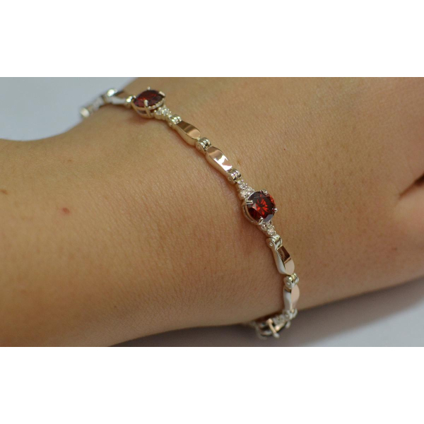 Серебряный браслет с золотыми пластинами (Бр20)