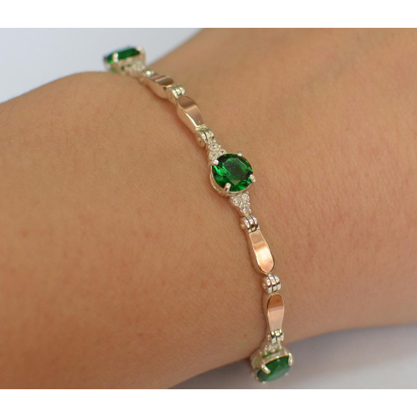 Серебряный браслет с золотыми пластинами (Бр20)