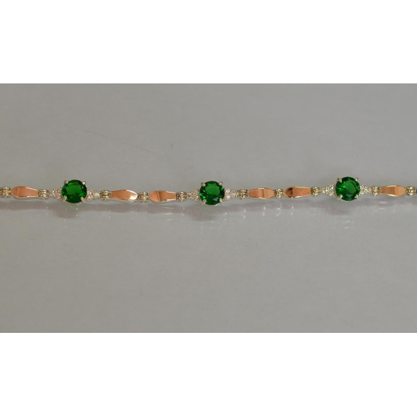 Серебряный браслет с золотыми пластинами (Бр20)