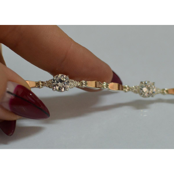 Серебряный браслет с золотыми пластинами (Бр20)